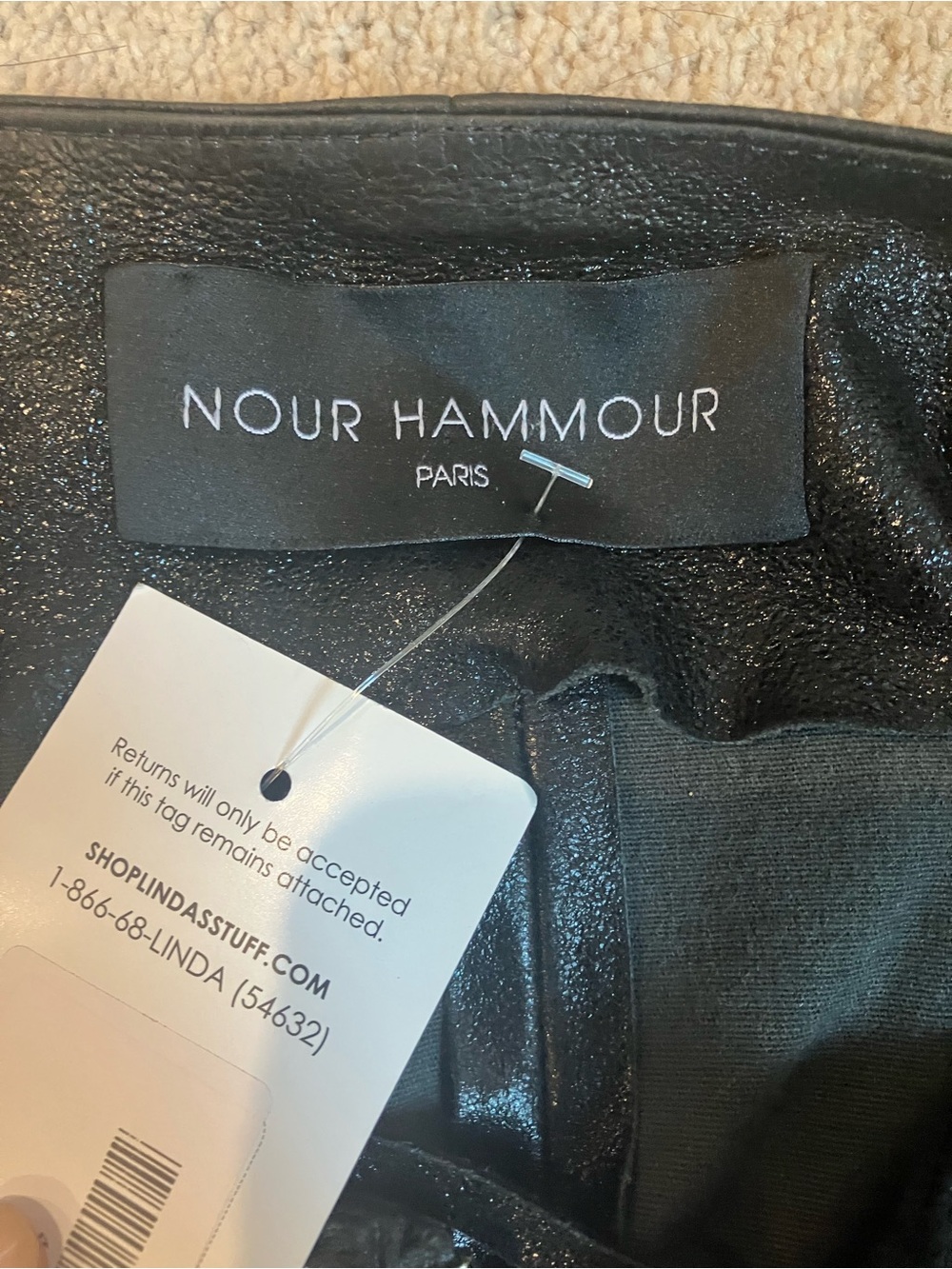 Nour Hammour Black Fringe Leather Jacket - Picture 6 of 10